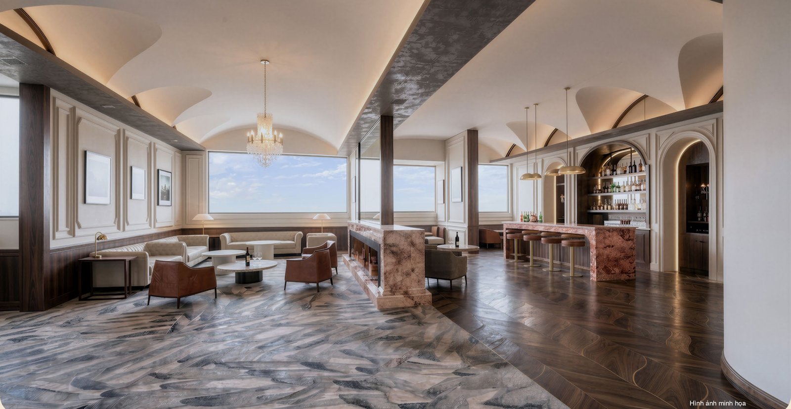 Lounge rượu và xì gà tầng 15 Le Parc Place