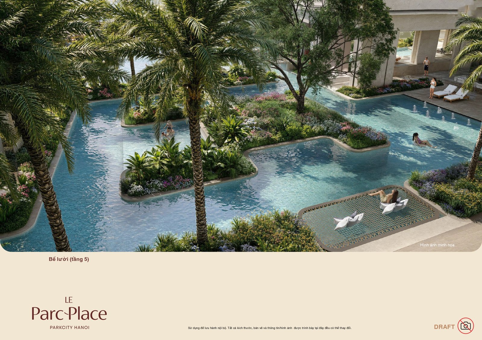 Bể lười tầng 5 tại Le Parc Place ParkCity Hà Nội