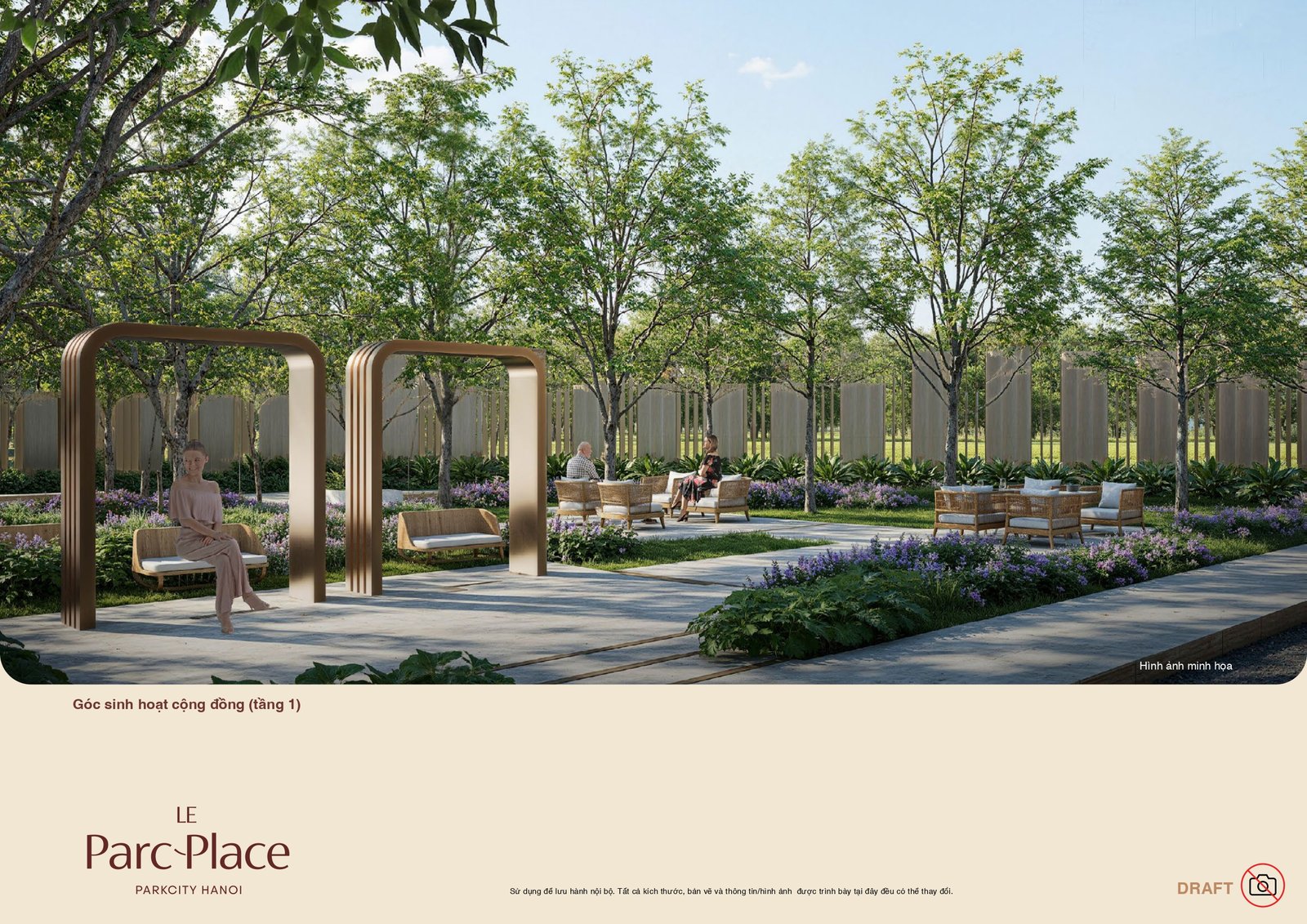 Góc sinh hoạt cộng đồng xanh tại Le Parc Place ParkCity Hà Nội
